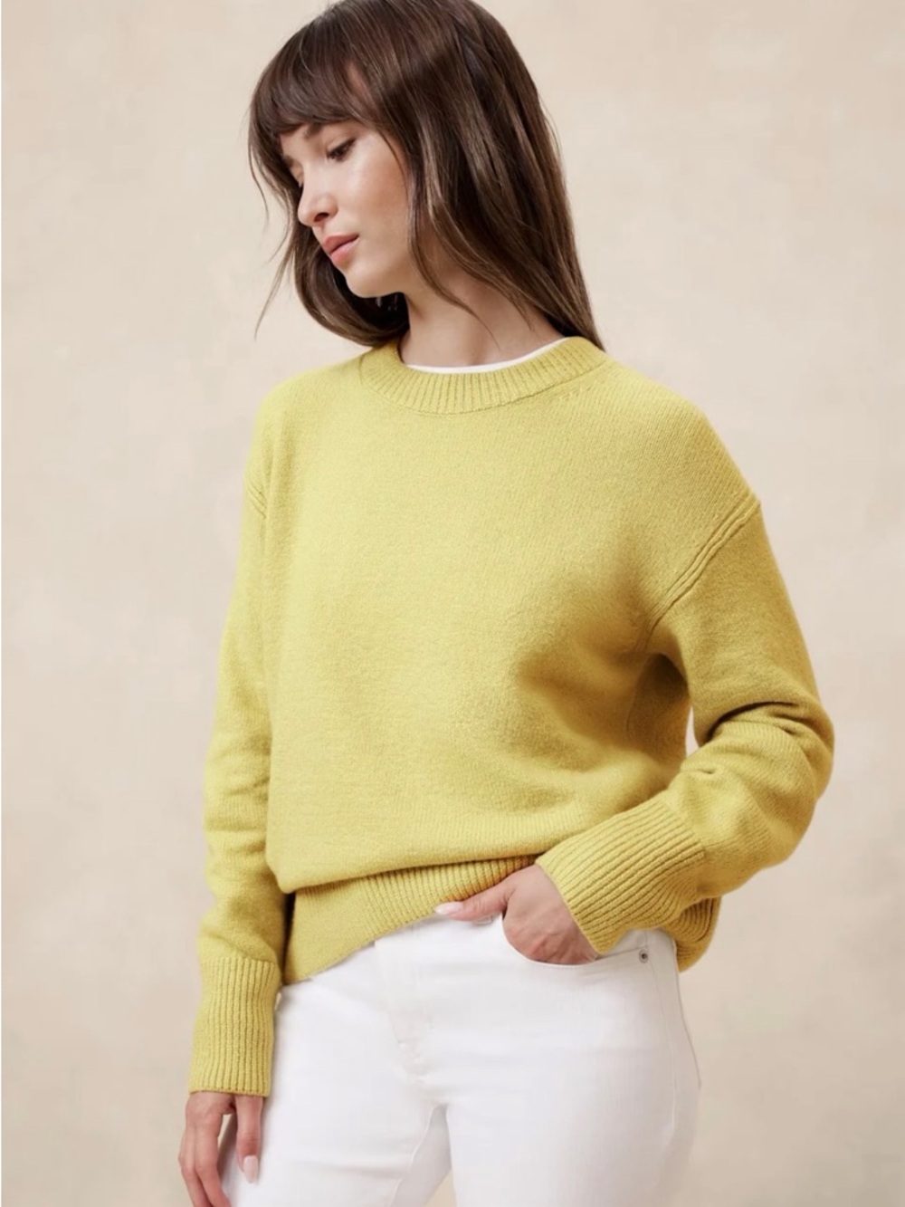 Banana Republic Chartreuse Sweater Medium